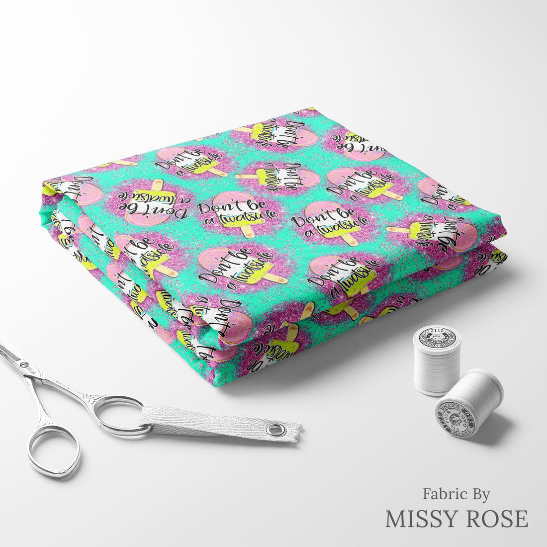 Profanity Fabric 382 folded fabric stack with matching thread - pre-order fabric Australia | Fabric by Missy Rose