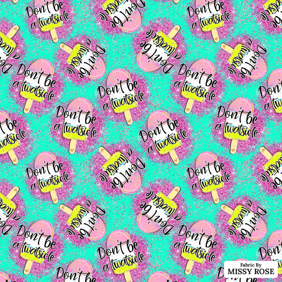 Profanity Fabric 382 - flat view of the print, zoom in for detail | Fabric by Missy Rose