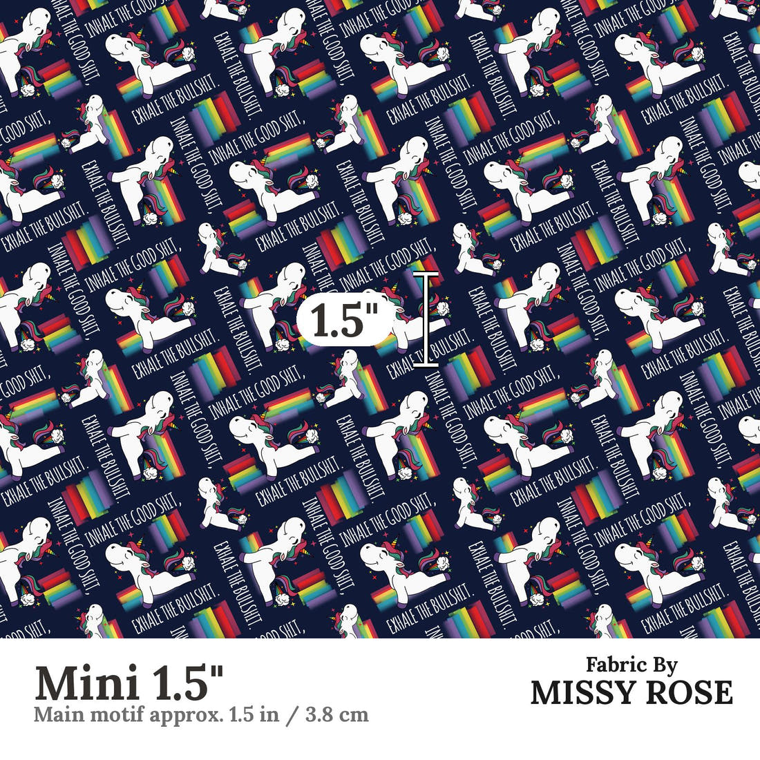 Profanity Fabric 385 Mini 1.5 inch print scale guide | Fabric by Missy Rose