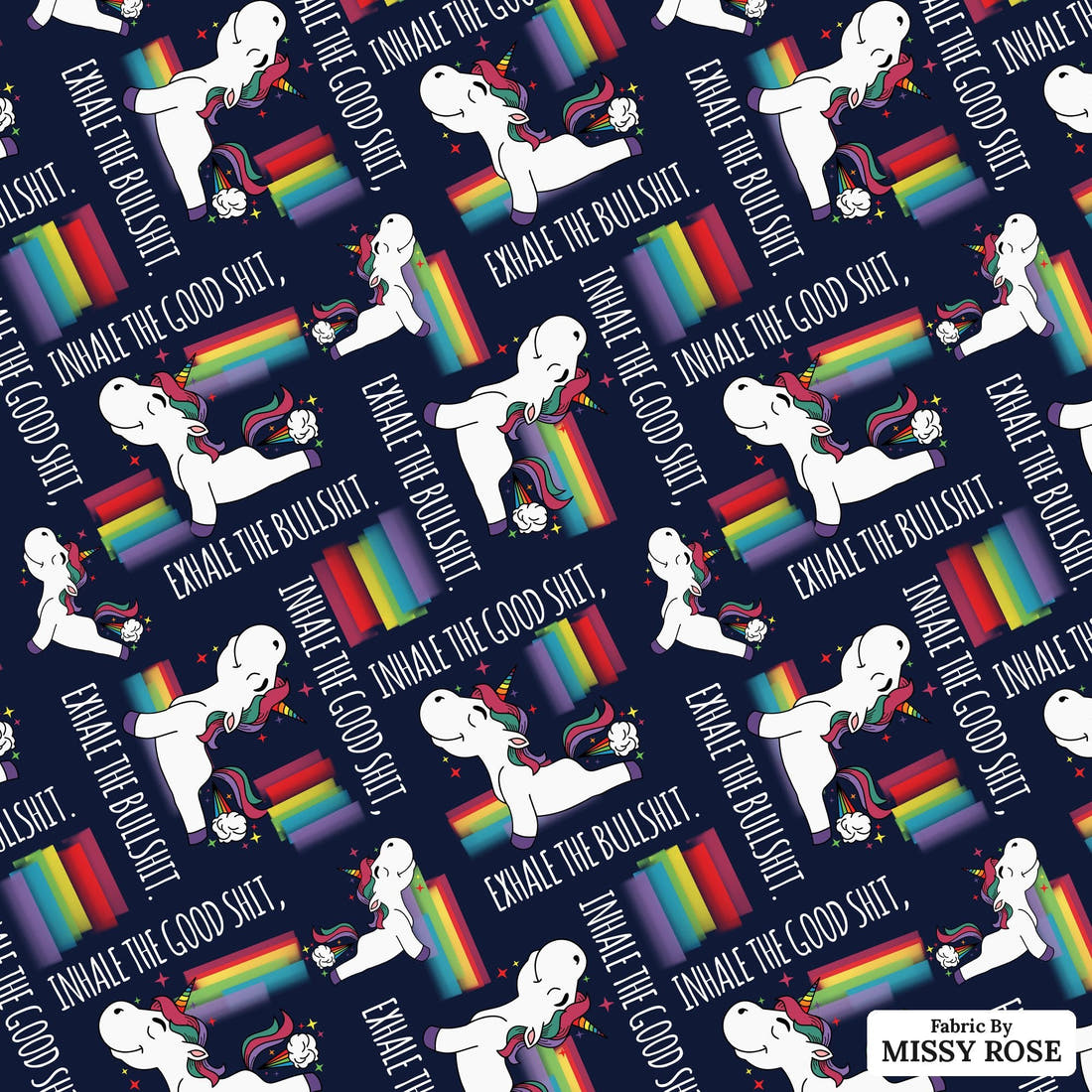 Profanity Fabric 385 - flat view of the print, zoom in for detail | Fabric by Missy Rose