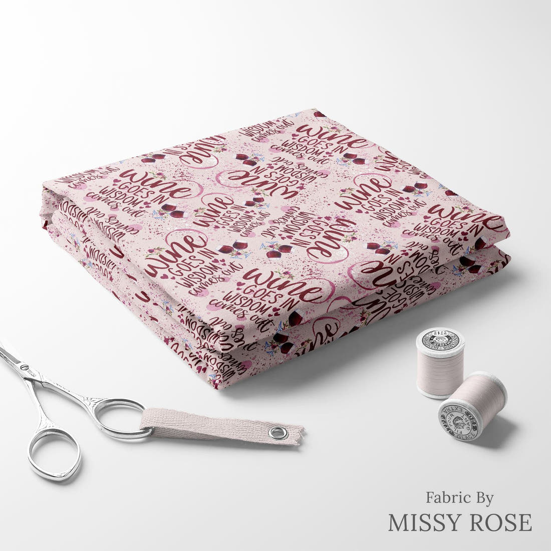 Profanity Fabric 389 folded fabric stack with matching thread - pre-order fabric Australia | Fabric by Missy Rose