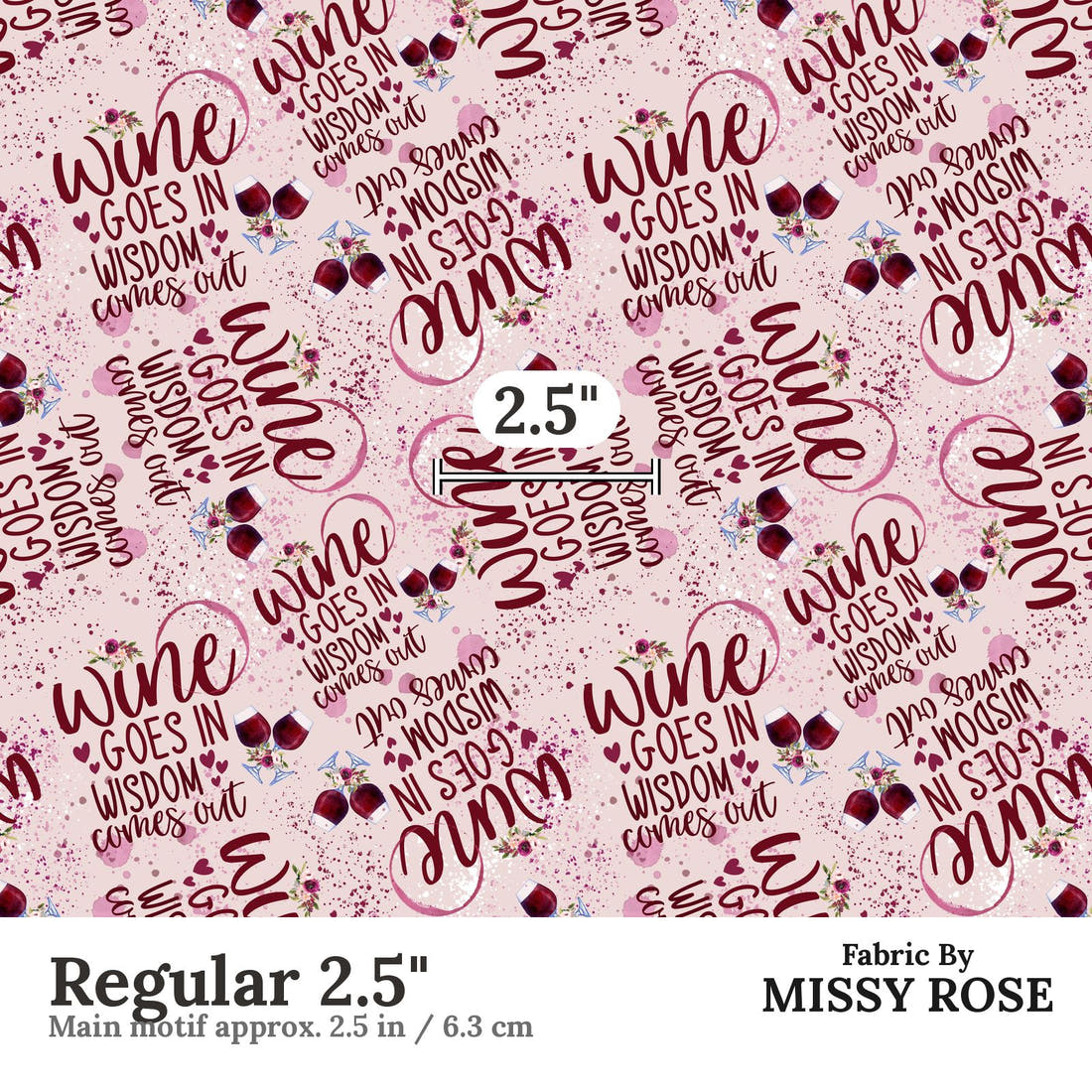 Profanity Fabric 389 Regular 2.5 inch print scale guide | Fabric by Missy Rose