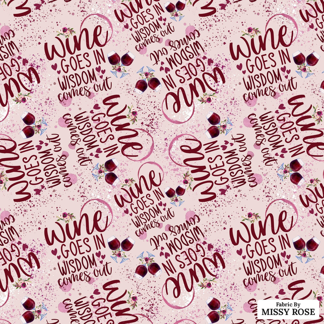 Profanity Fabric 389 - flat view of the print, zoom in for detail | Fabric by Missy Rose