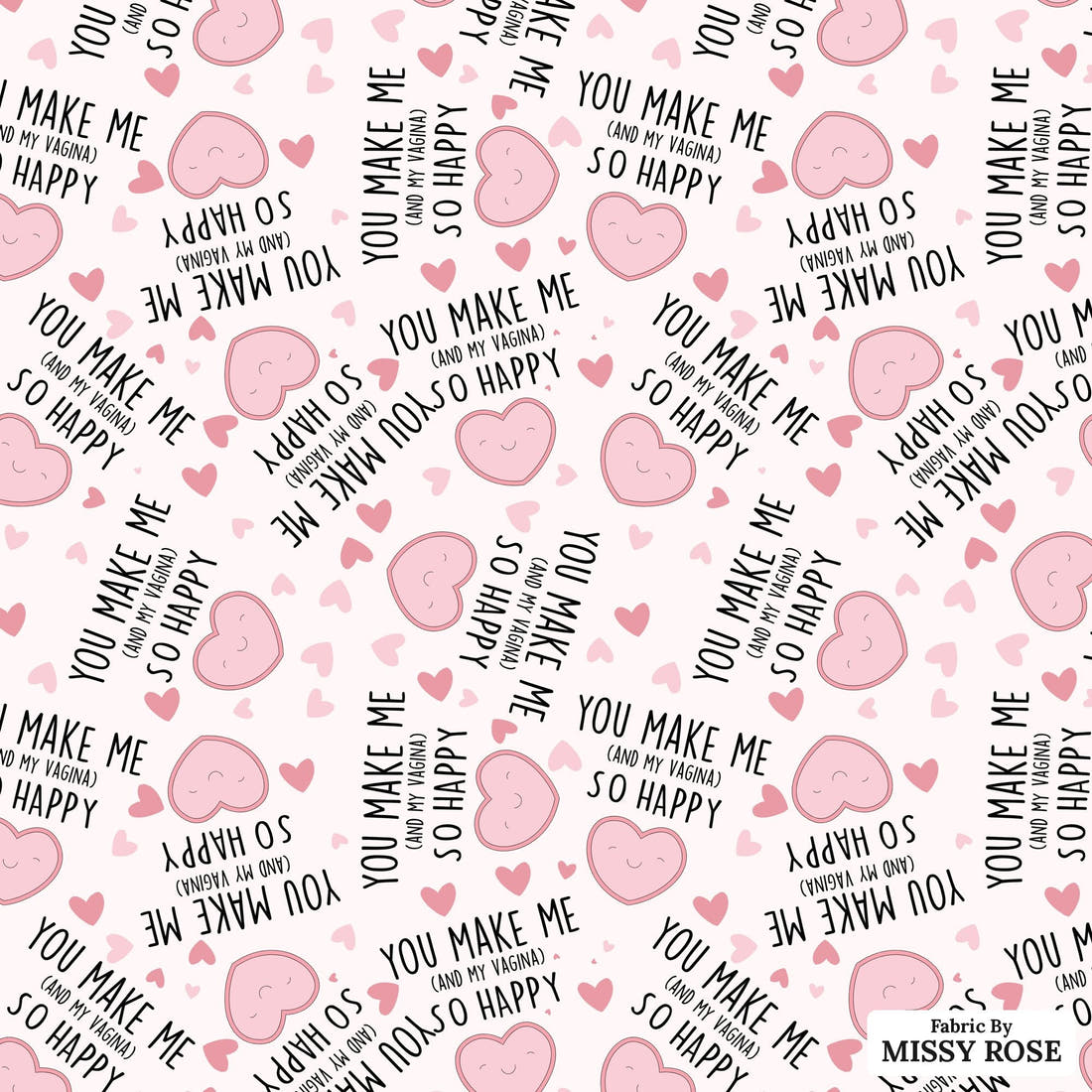Profanity Fabric 390 - flat view of the print, zoom in for detail | Fabric by Missy Rose