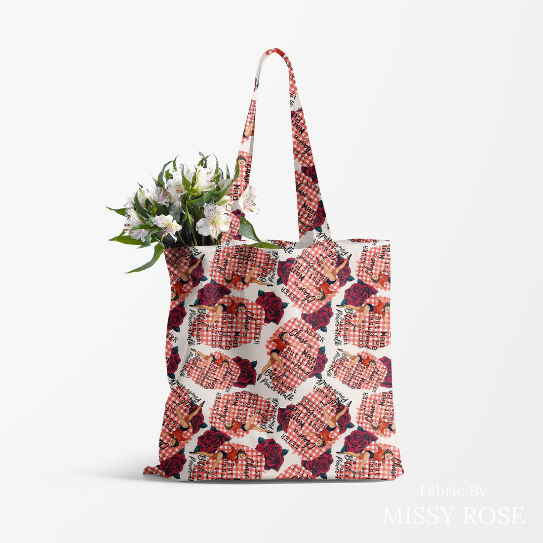 Profanity Fabric 392 made up as a tote bag - see how the print looks made up | Fabric by Missy Rose