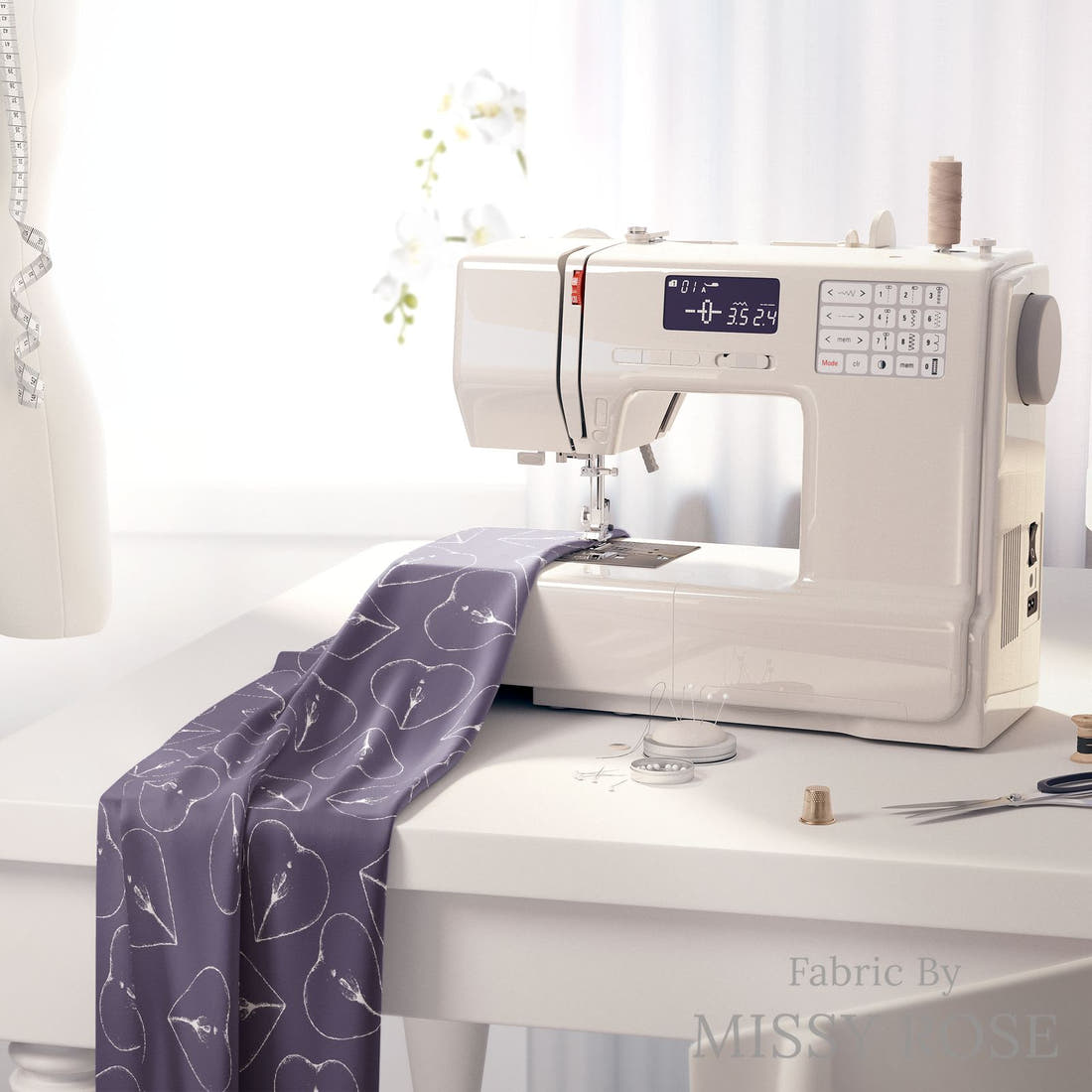 Profanity Fabric 394 on a sewing machine - premium fabric for sewing projects | Fabric by Missy Rose