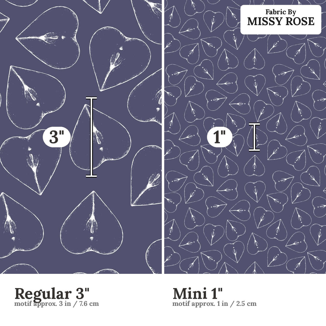Profanity Fabric 394 Regular 3 inch vs Mini 1 inch print scale side by side | Fabric by Missy Rose