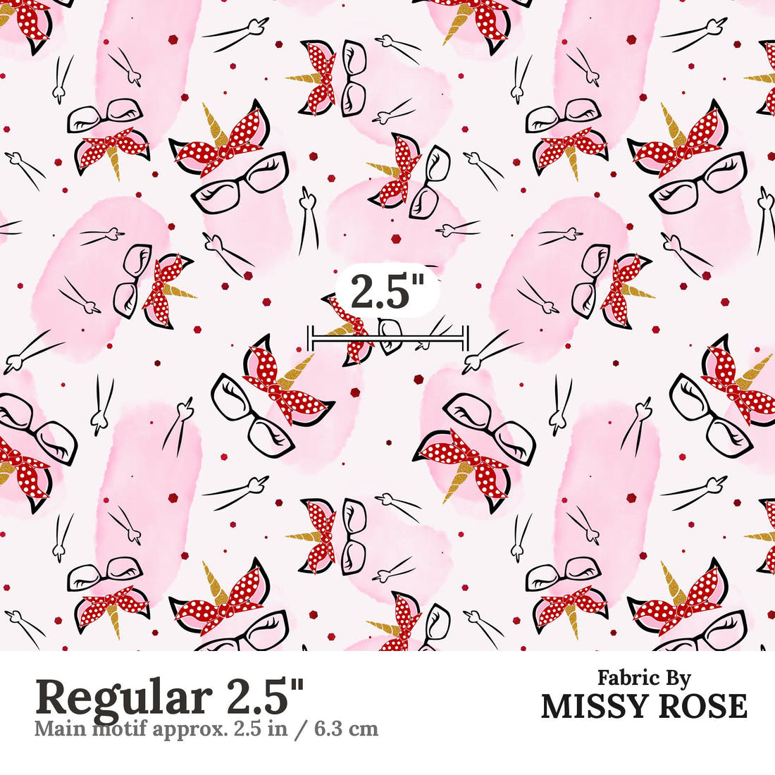 Profanity Fabric 40 Regular 2.5 inch print scale guide | Fabric by Missy Rose