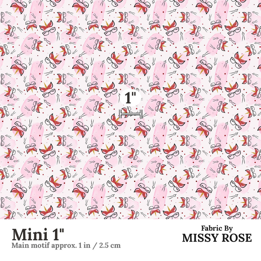 Profanity Fabric 40 Mini 1 inch print scale guide | Fabric by Missy Rose