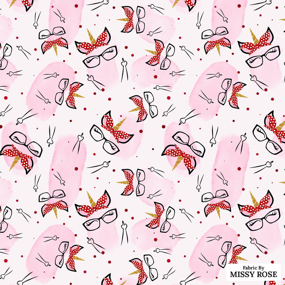 Profanity Fabric 40 - flat view of the print, zoom in for detail | Fabric by Missy Rose