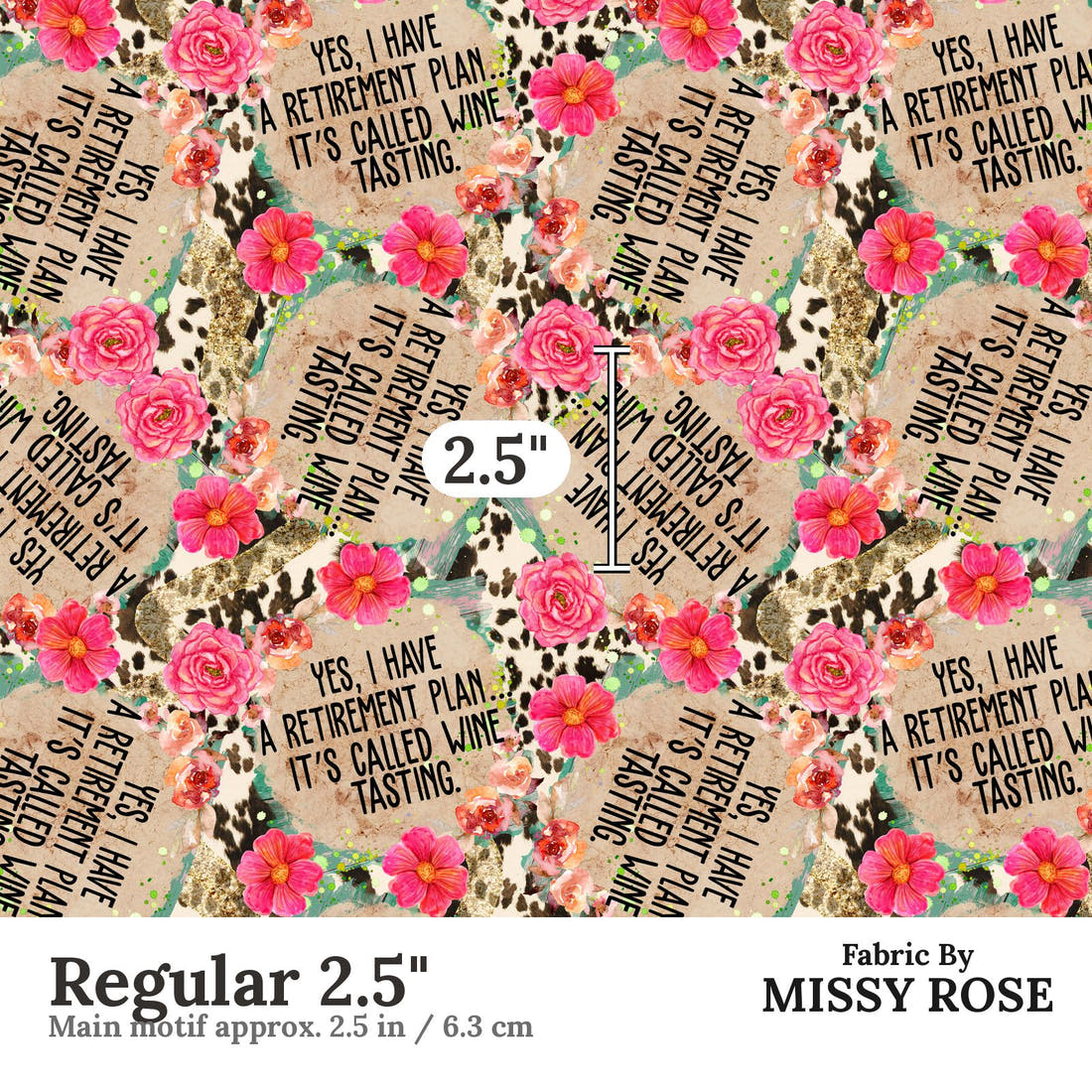 Profanity Fabric 400 Regular 2.5 inch print scale guide | Fabric by Missy Rose