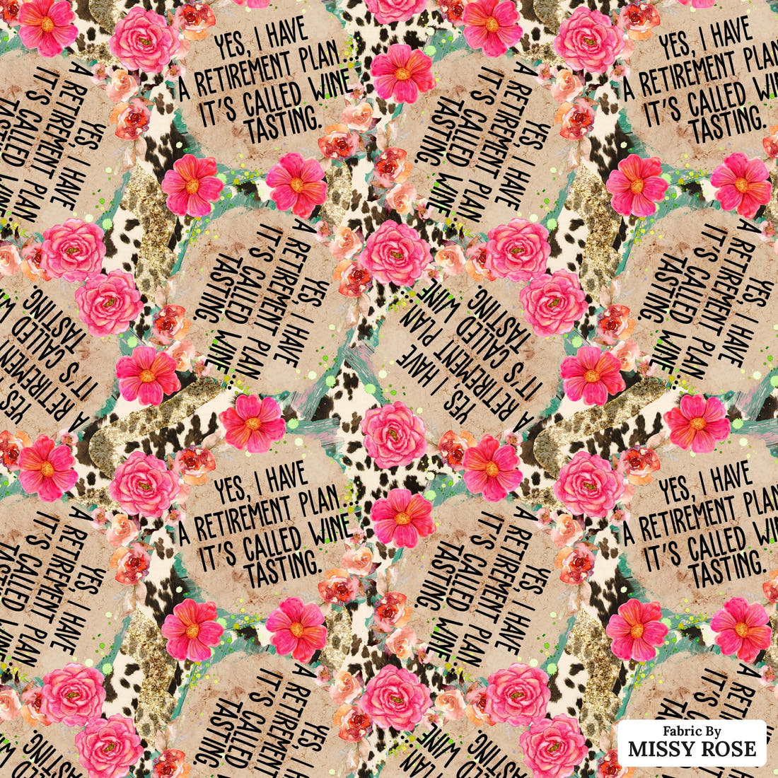 Profanity Fabric 400 - flat view of the print, zoom in for detail | Fabric by Missy Rose