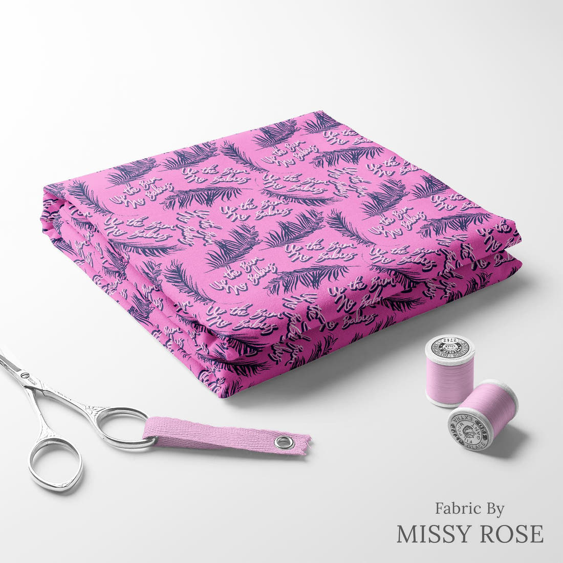 Profanity Fabric 402 folded fabric stack with matching thread - pre-order fabric Australia | Fabric by Missy Rose
