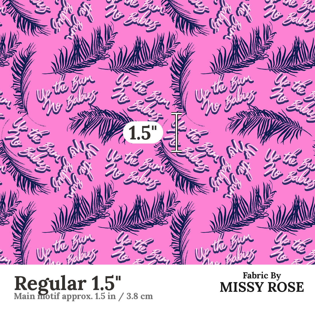 Profanity Fabric 402 Regular 1.5 inch print scale guide | Fabric by Missy Rose