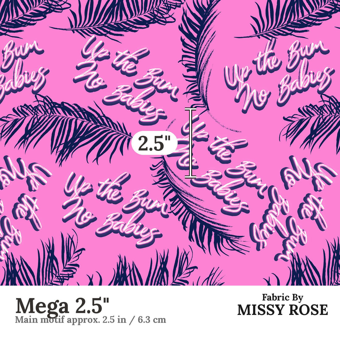 Profanity Fabric 402 Mega 2.5 inch print scale guide | Fabric by Missy Rose