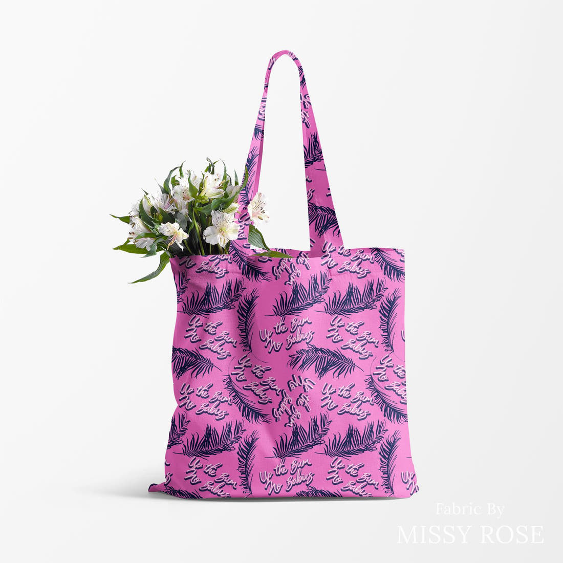 Profanity Fabric 402 made up as a tote bag - see how the print looks made up | Fabric by Missy Rose