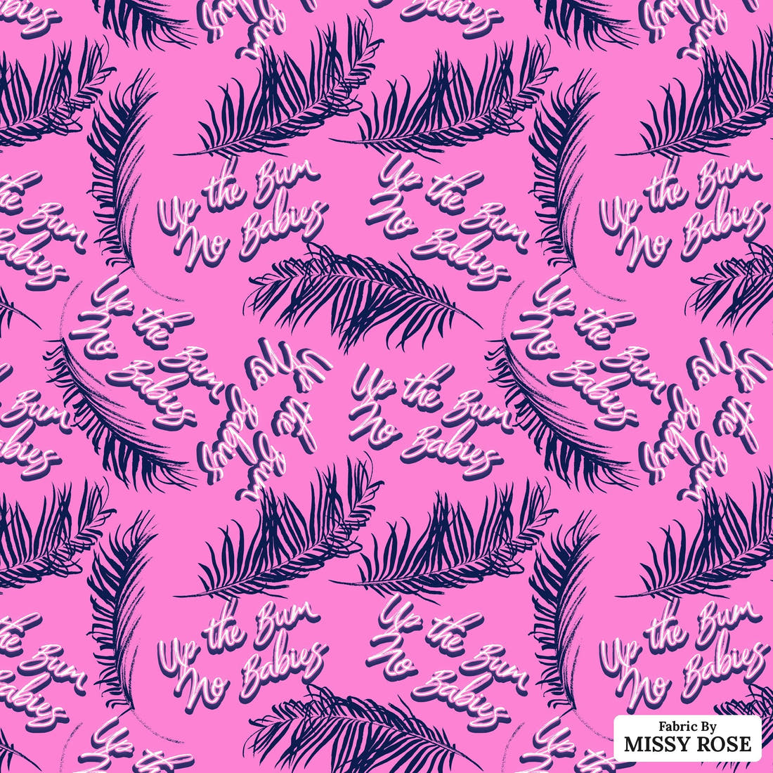 Profanity Fabric 402 - flat view of the print, zoom in for detail | Fabric by Missy Rose