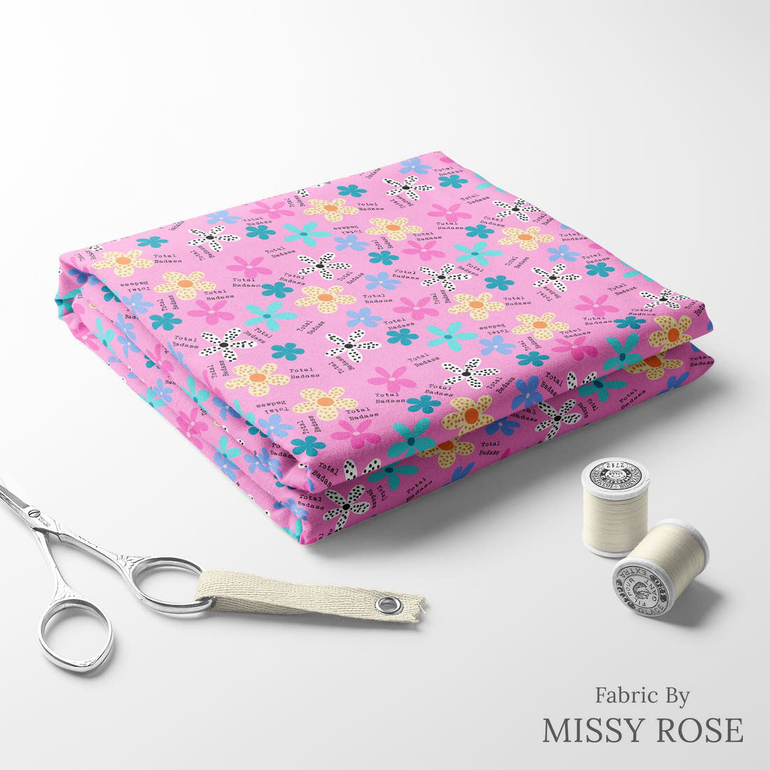 Profanity Fabric 404 folded fabric stack with matching thread - pre-order fabric Australia | Fabric by Missy Rose