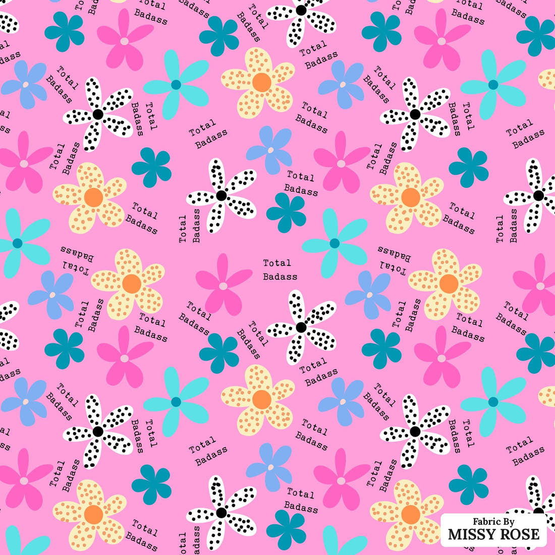 Profanity Fabric 404 - flat view of the print, zoom in for detail | Fabric by Missy Rose