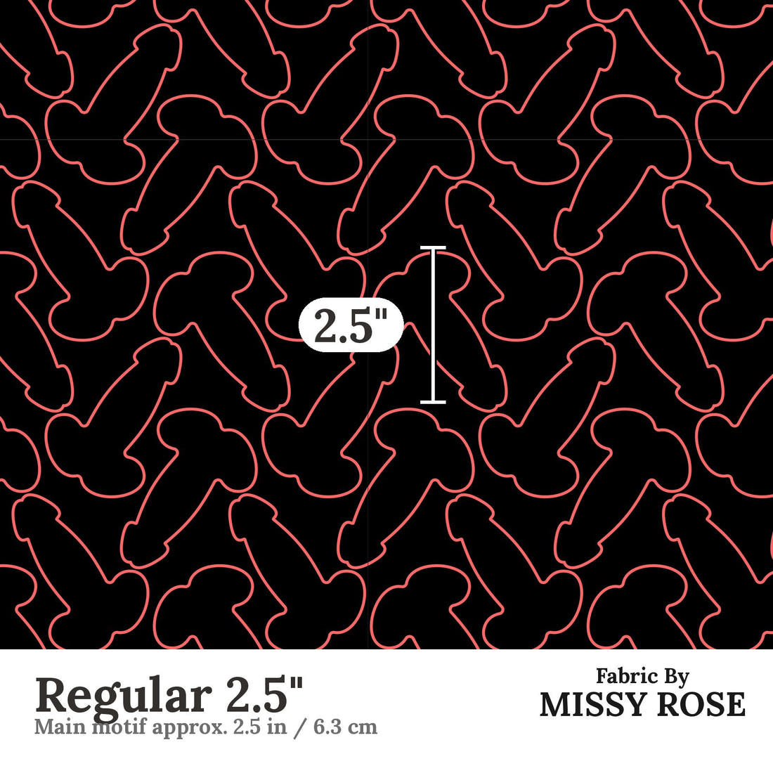 Profanity Fabric 409 Regular 2.5 inch print scale guide | Fabric by Missy Rose