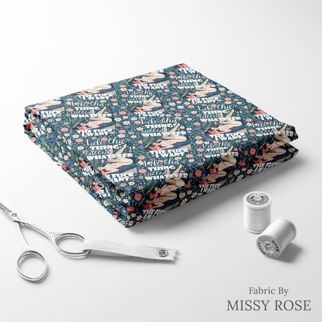 Profanity Fabric 41 folded fabric stack with matching thread - pre-order fabric Australia | Fabric by Missy Rose