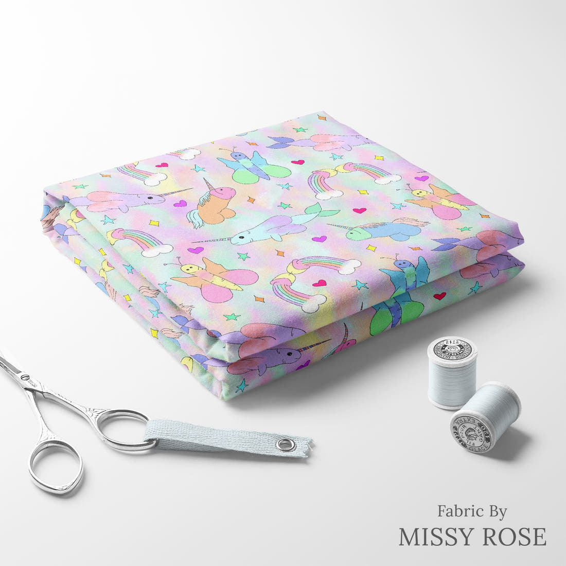 Profanity Fabric 410 folded fabric stack with matching thread - pre-order fabric Australia | Fabric by Missy Rose