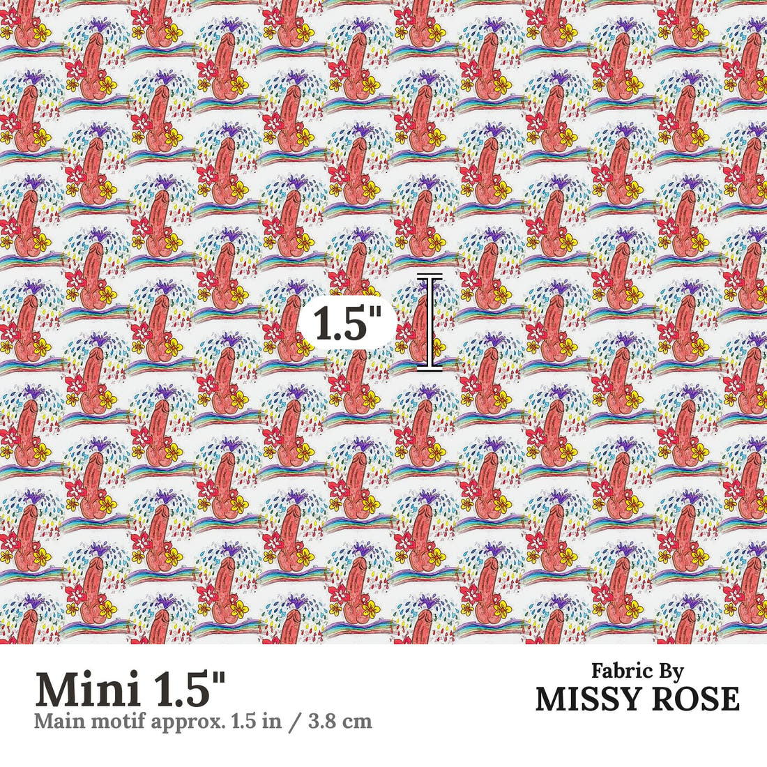 Profanity Fabric 412 Mini 1.5 inch print scale guide | Fabric by Missy Rose