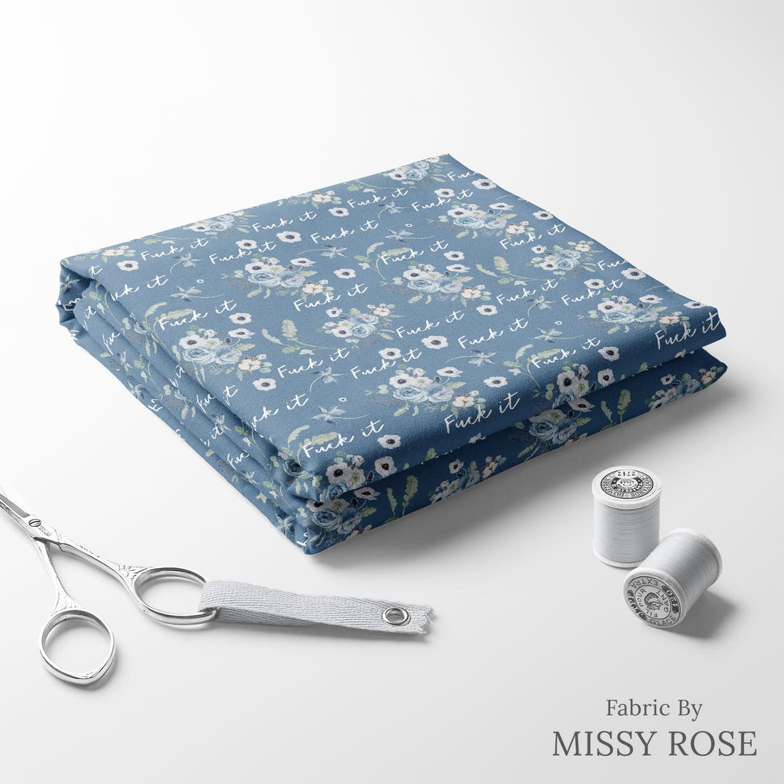 Profanity Fabric 418 folded fabric stack with matching thread - pre-order fabric Australia | Fabric by Missy Rose