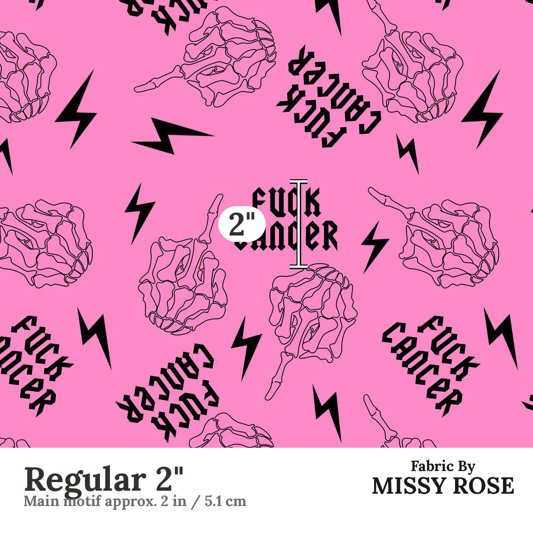 Profanity Fabric 420 Regular 2 inch print scale guide | Fabric by Missy Rose