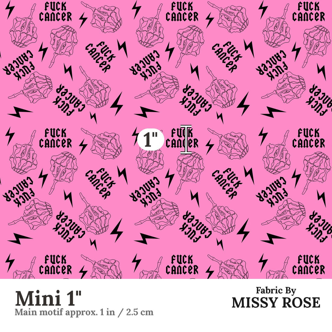Profanity Fabric 420 Mini 1 inch print scale guide | Fabric by Missy Rose