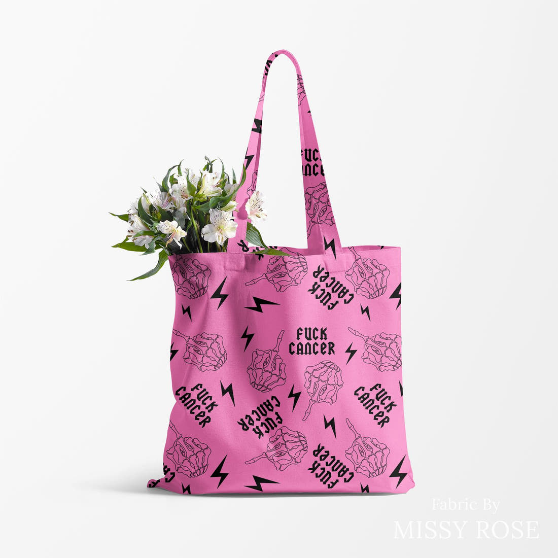 Profanity Fabric 420 made up as a tote bag - see how the print looks made up | Fabric by Missy Rose
