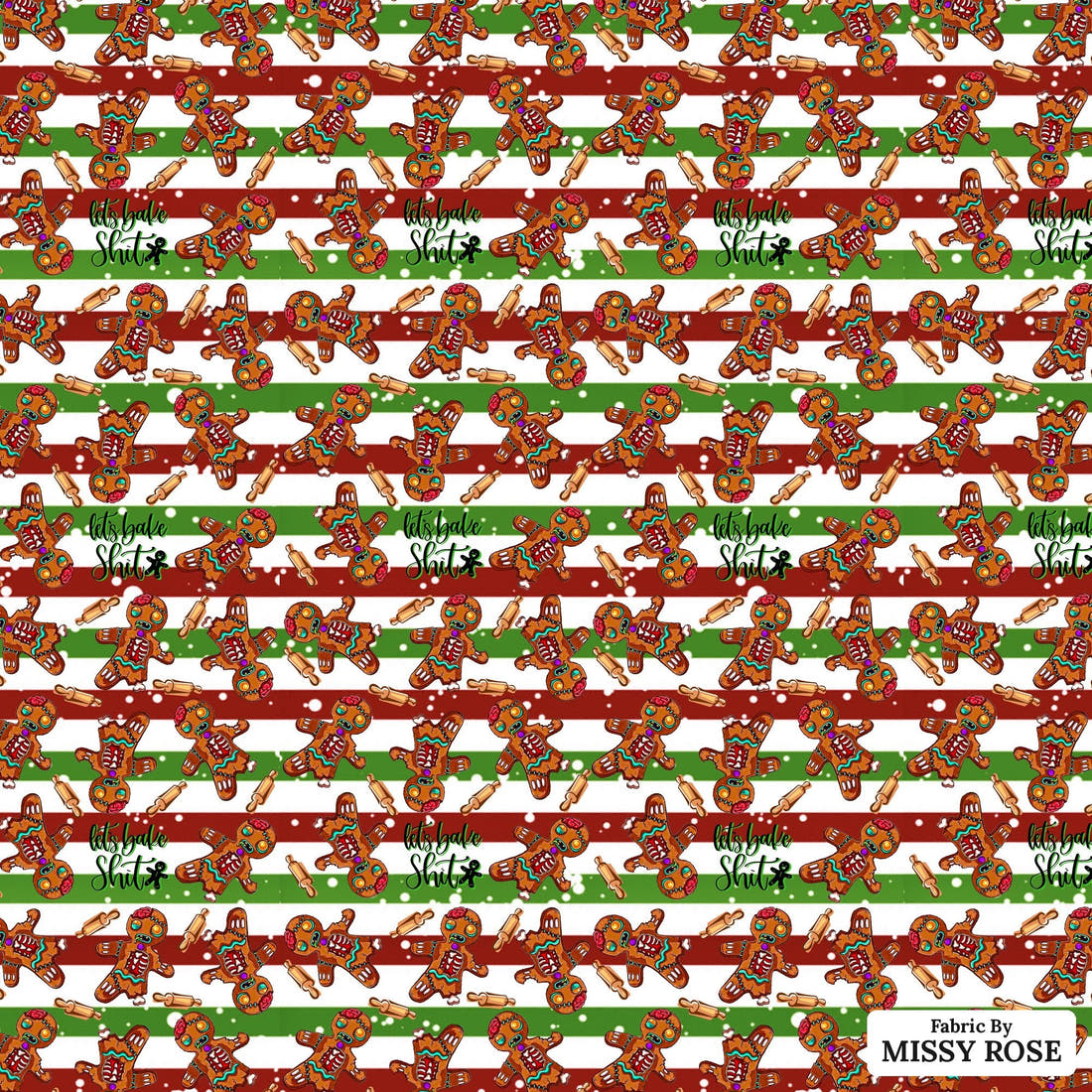 Profanity Fabric 423 - flat view of the print, zoom in for detail | Fabric by Missy Rose