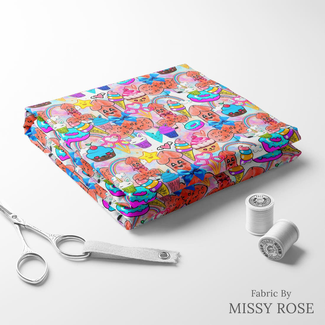 Profanity Fabric 424 folded fabric stack with matching thread - pre-order fabric Australia | Fabric by Missy Rose