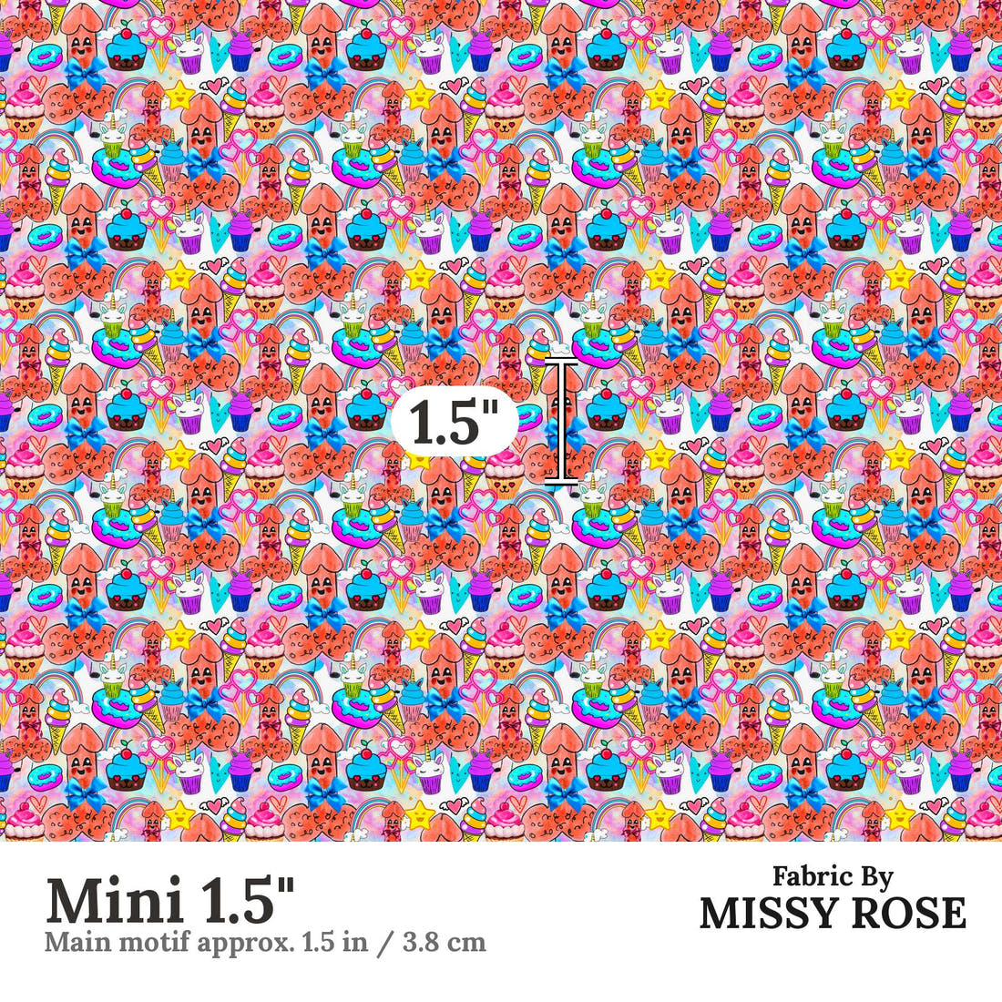 Profanity Fabric 424 Mini 1.5 inch print scale guide | Fabric by Missy Rose