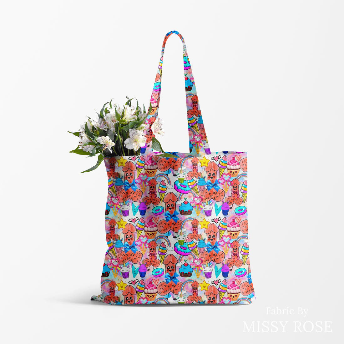 Profanity Fabric 424 made up as a tote bag - see how the print looks made up | Fabric by Missy Rose