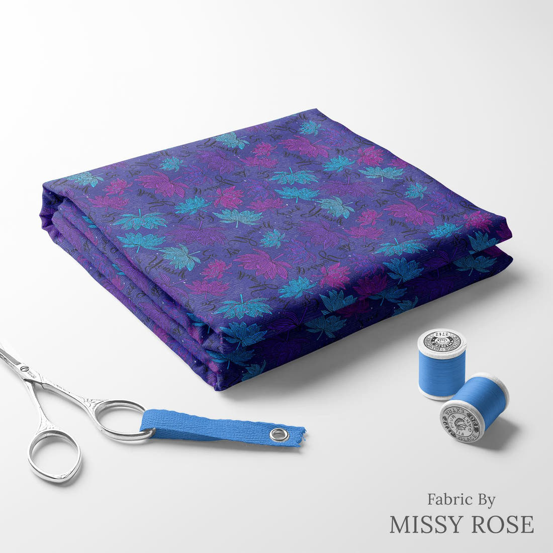 Profanity Fabric 425 folded fabric stack with matching thread - pre-order fabric Australia | Fabric by Missy Rose