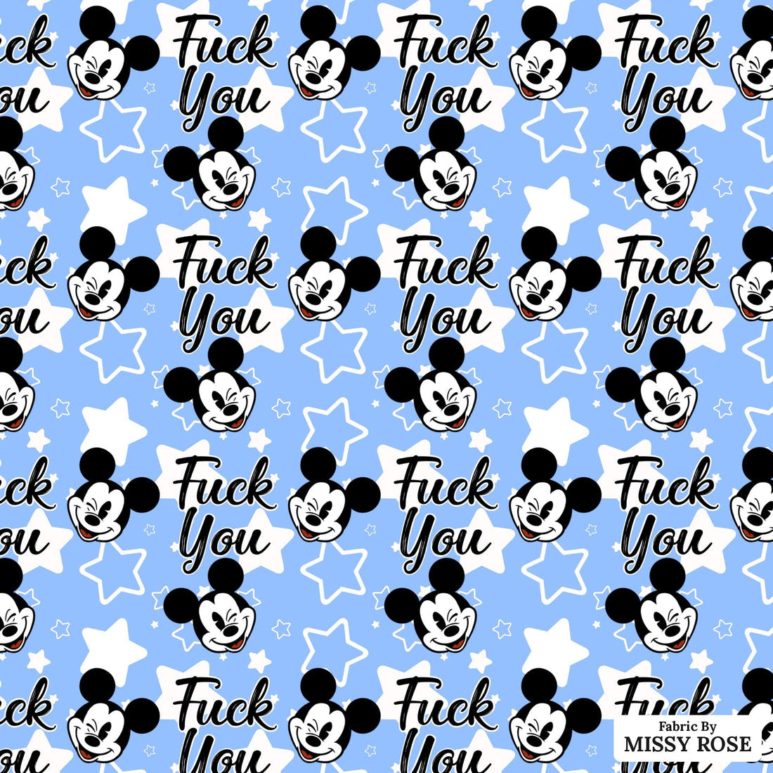 Profanity Fabric 426 - flat view of the print, zoom in for detail | Fabric by Missy Rose
