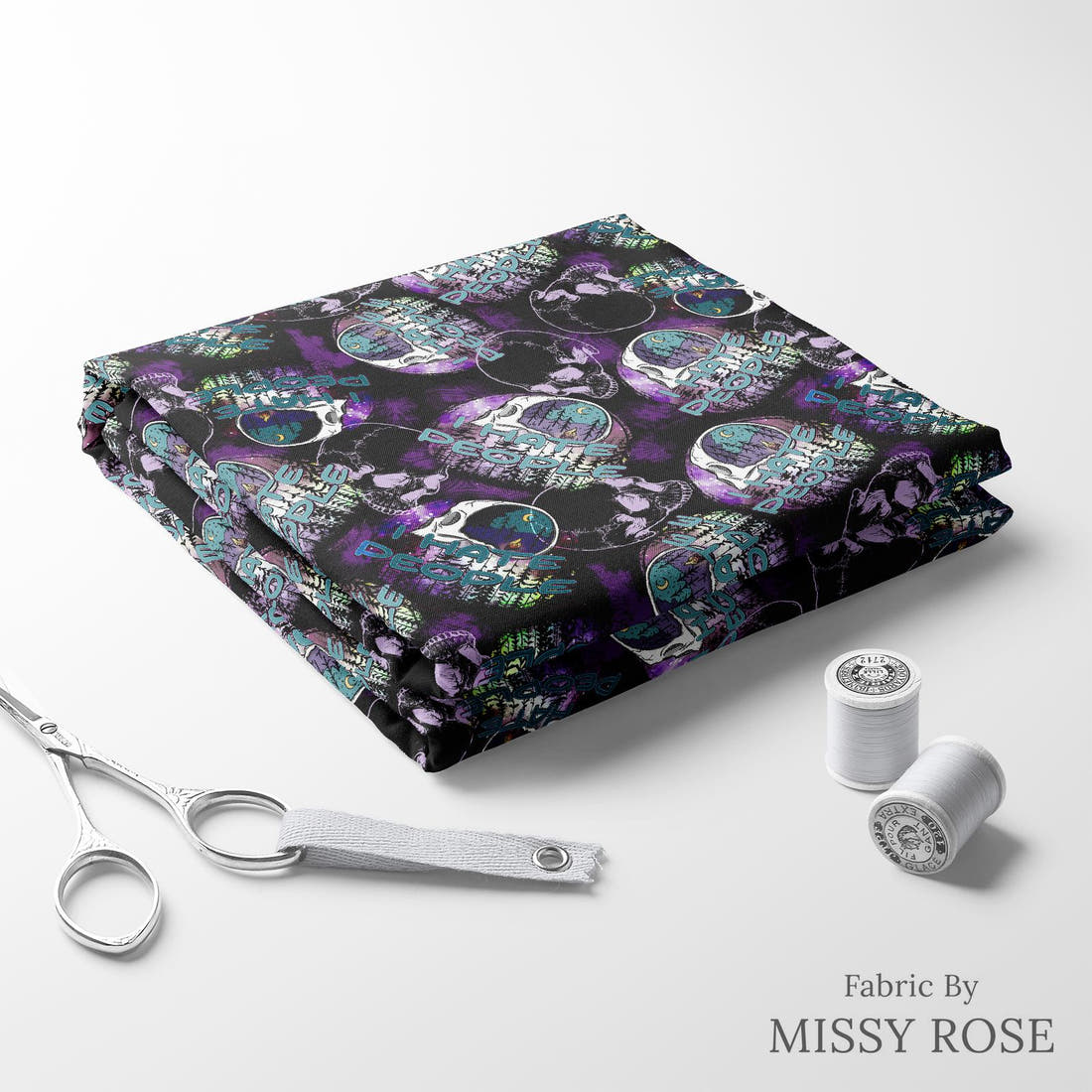 Profanity Fabric 429 folded fabric stack with matching thread - pre-order fabric Australia | Fabric by Missy Rose