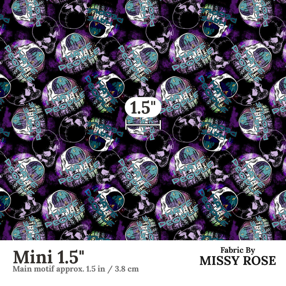Profanity Fabric 429 Mini 1.5 inch print scale guide | Fabric by Missy Rose