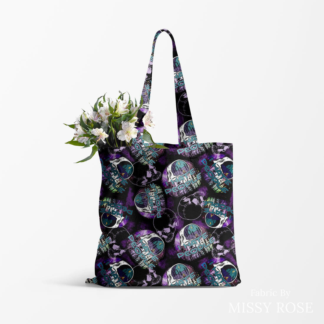 Profanity Fabric 429 made up as a tote bag - see how the print looks made up | Fabric by Missy Rose