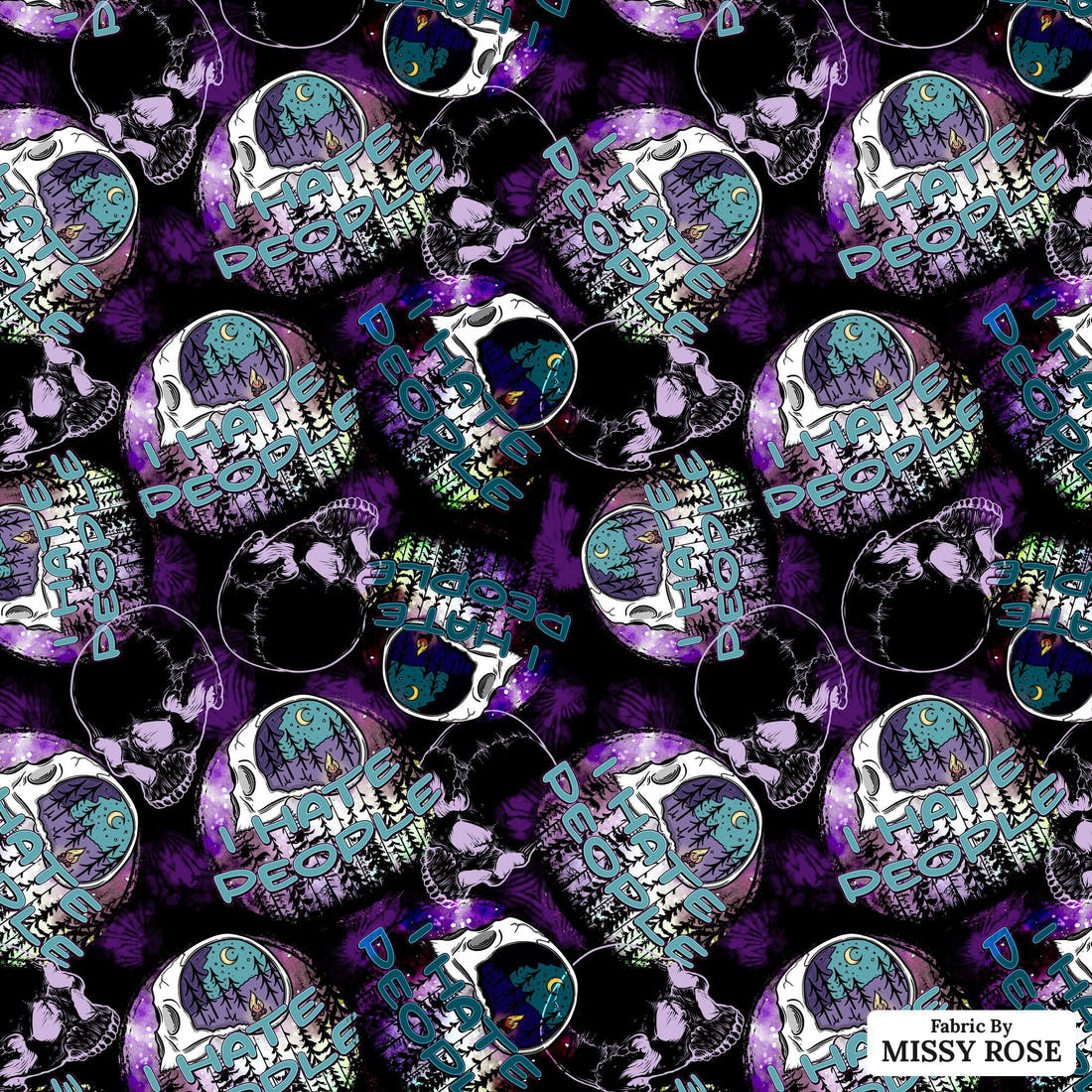 Profanity Fabric 429 - flat view of the print, zoom in for detail | Fabric by Missy Rose