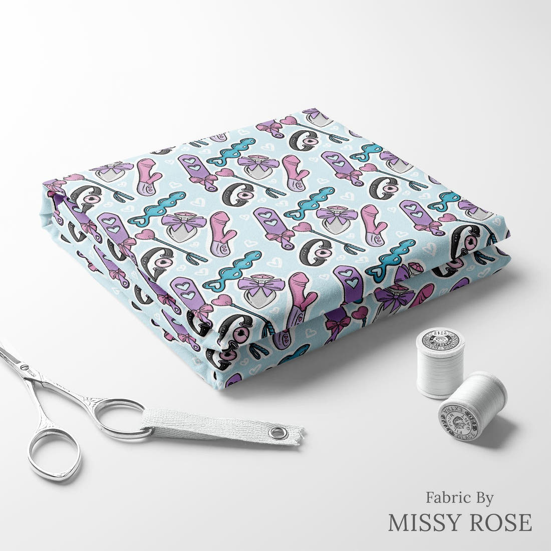 Profanity Fabric 430 folded fabric stack with matching thread - pre-order fabric Australia | Fabric by Missy Rose