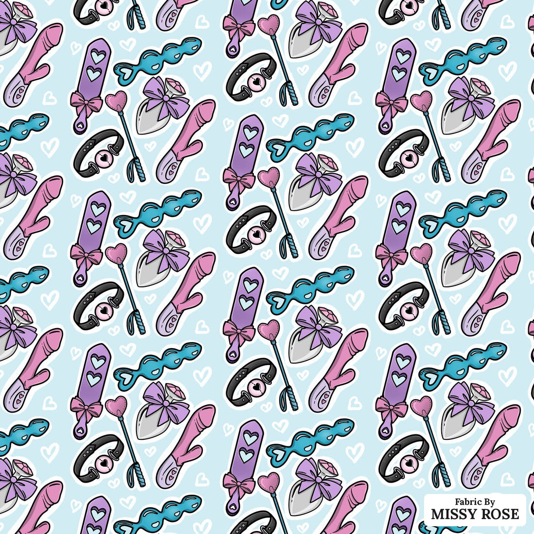 Profanity Fabric 430 - flat view of the print, zoom in for detail | Fabric by Missy Rose