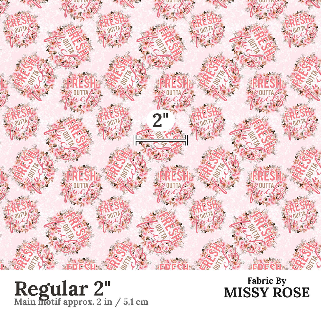 Profanity Fabric 432 Regular 2 inch print scale guide | Fabric by Missy Rose
