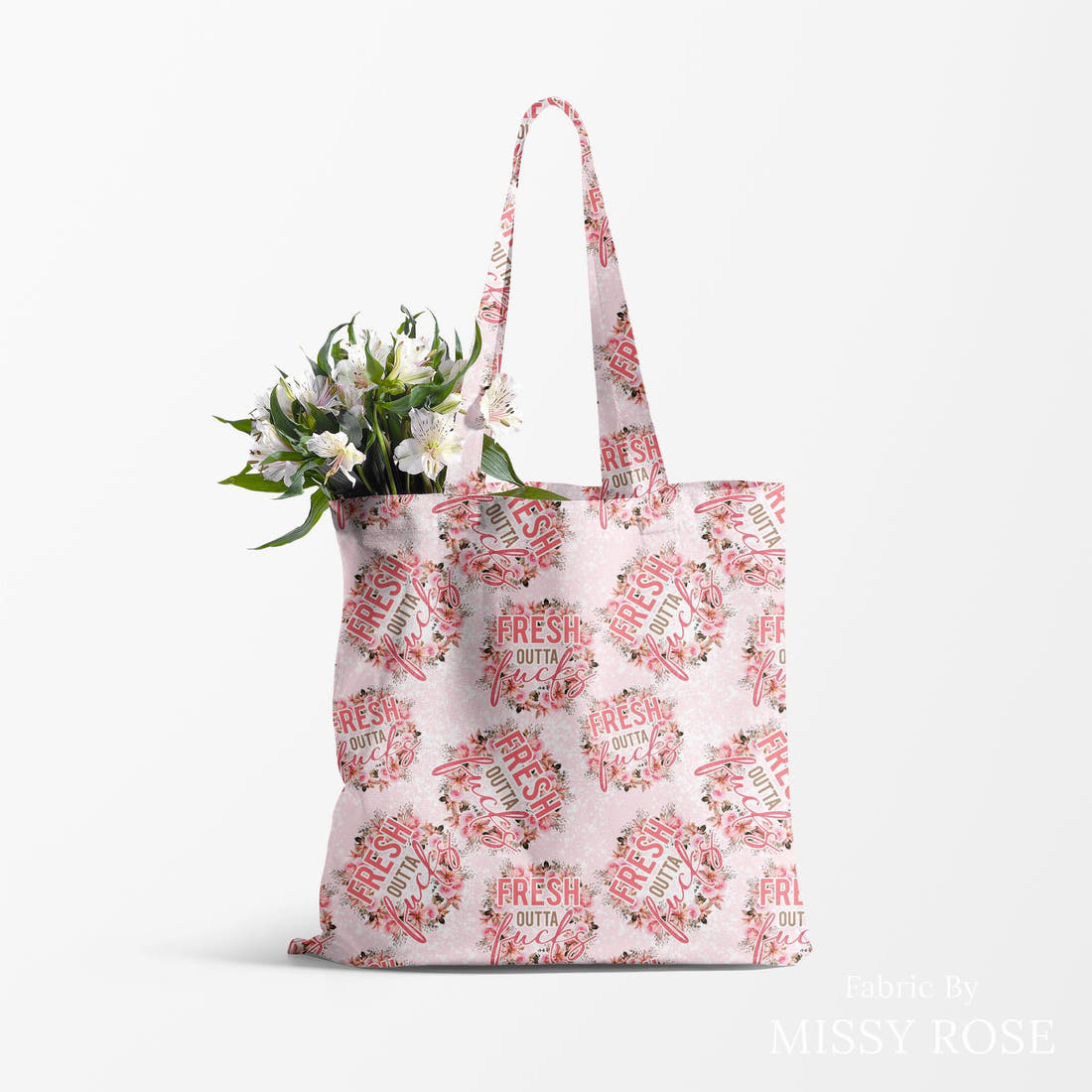 Profanity Fabric 432 made up as a tote bag - see how the print looks made up | Fabric by Missy Rose