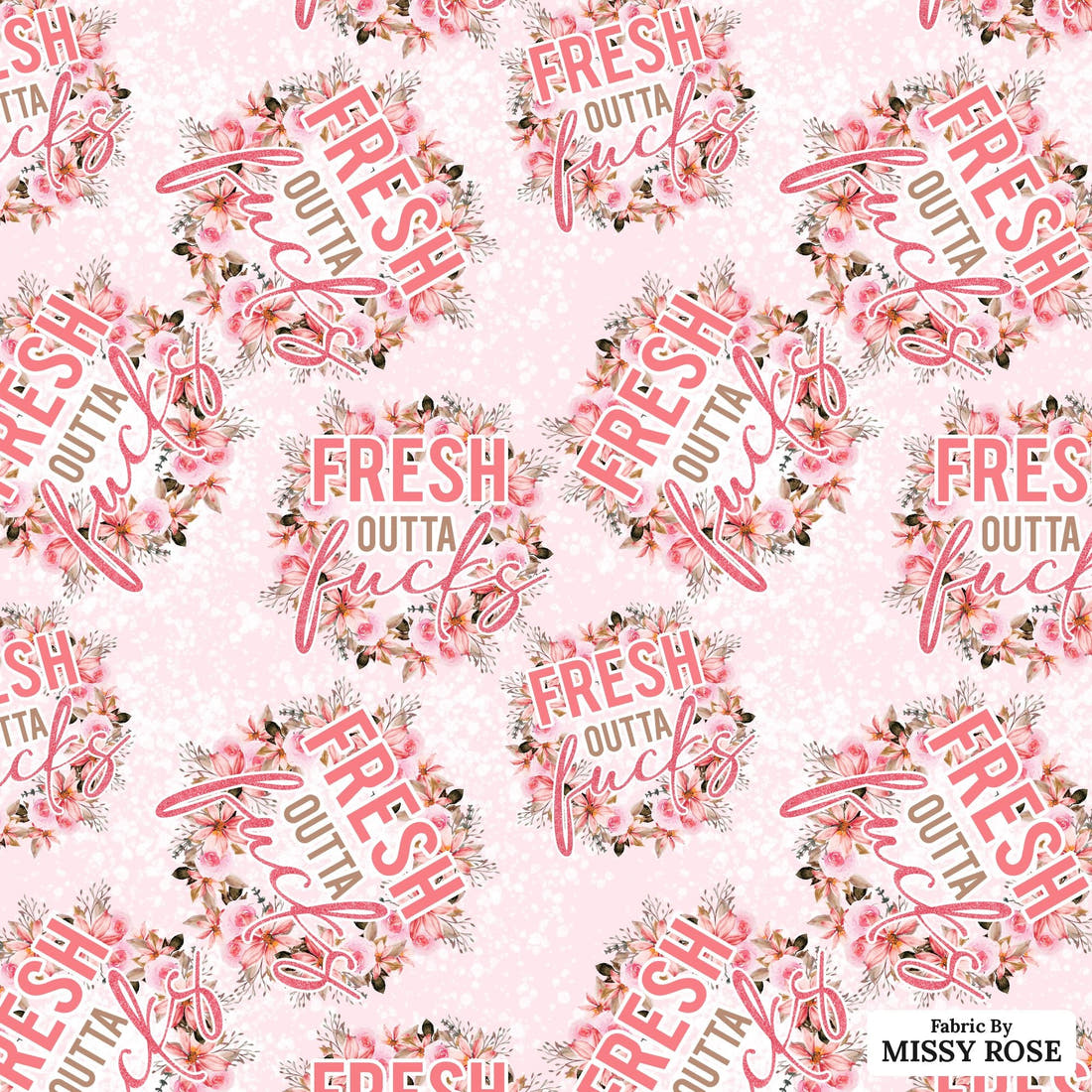 Profanity Fabric 432 - flat view of the print, zoom in for detail | Fabric by Missy Rose