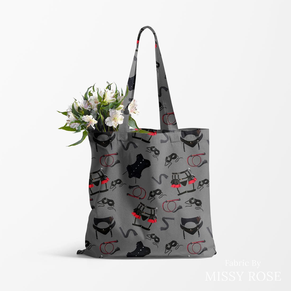 Profanity Fabric 433 made up as a tote bag - see how the print looks made up | Fabric by Missy Rose