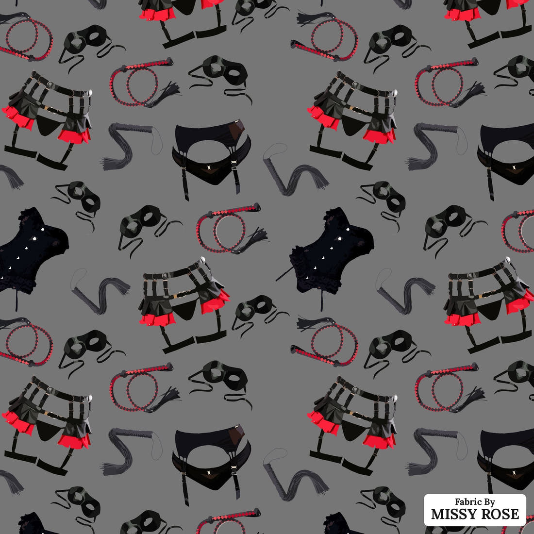 Profanity Fabric 433 - flat view of the print, zoom in for detail | Fabric by Missy Rose