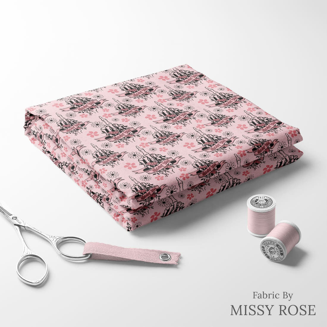 Profanity Fabric 434 folded fabric stack with matching thread - pre-order fabric Australia | Fabric by Missy Rose