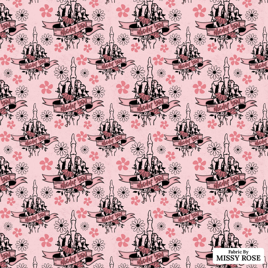Profanity Fabric 434 - flat view of the print, zoom in for detail | Fabric by Missy Rose